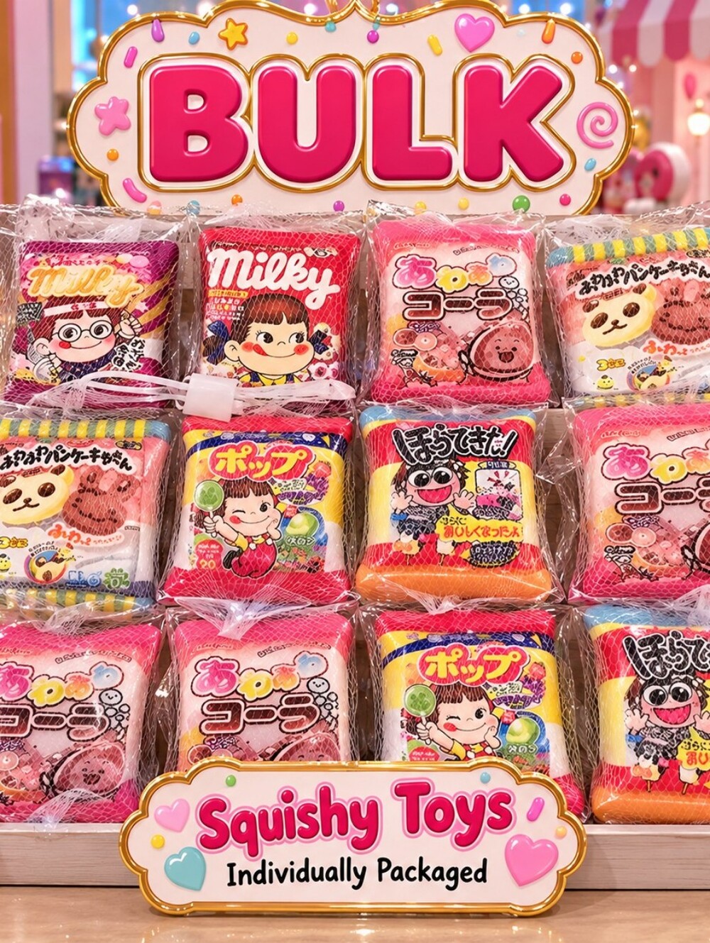 BULK Squishy Sensory Toys Assorted Japanese Candy Character Squishies